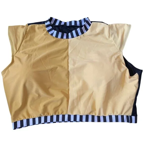 Plus 4XL Sport Luxe Colorblock High Neck Bikini Set Swimwear - Picture 5 of 7